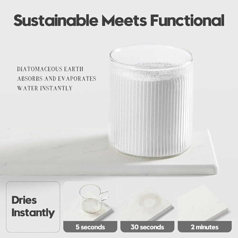 2PCS Diatomite Marble Stone Drying Mat for Kitchen Counter, Water Absorbing Soap - Picture 6 of 8